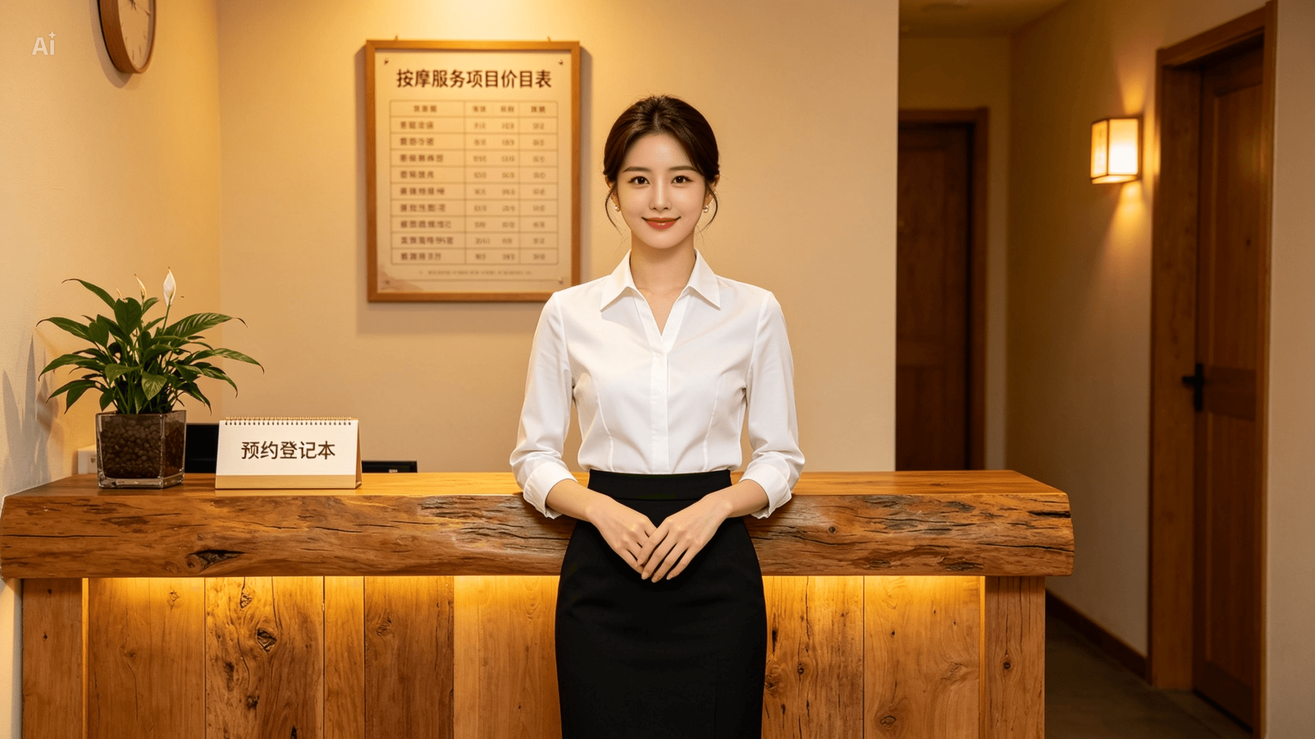 GOLDstar Massage reception desk preparing an outcall booking for a Seomyeon hotel guest